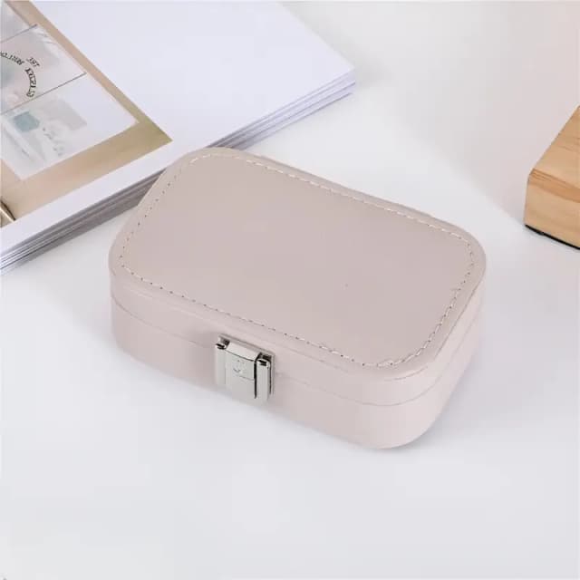 Double layer leather jewellery box for travel