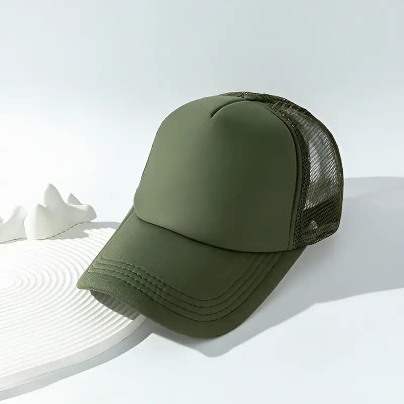 Olive green net cap