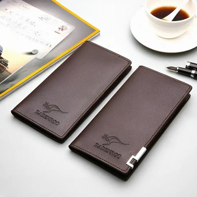 Long synthetic leather wallet