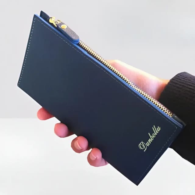 Long synthetic leather zipper wallet